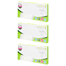 一次性免接觸TPE防疫手套 100入/盒 防水防油 高韌性不易損毀, L, 3盒