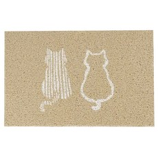 可愛玄關絲圈地墊 PVC材質, 奶茶貓貓, 1個, 60 x 40cm