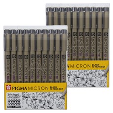 Pigma Micron 代針筆 10入組, 黑色, 2套