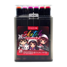 Sketch 24色油性雙頭麥克筆 PE1441, 1盒