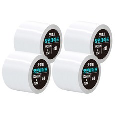 DADA 高黏度熱熔雙面膠帶 100mm x 12m, 不透明, 4個