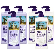 비오클라쎄 밀크바오밥 베이비파우더 샴푸 1000ml + 트리트먼트 1000ml, 3세트