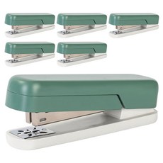 deLi 得力 雙色粉彩360度旋轉圓頭釘書機 33號釘 TA304, 綠色, 6個