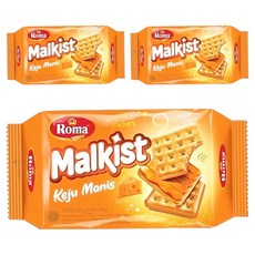 印尼 Roma MALKIST KRIM KEJU MANIS 起司厚醬餅乾, 120g, 3袋