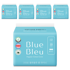 Blue Bleu 棉質包覆護墊, 20片, 5包, 加長型(18cm)