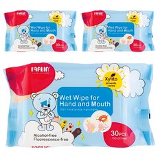 FARLIN 手口濕巾 3包 純水無添加 木糖醇, 30張