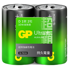 GP Batteries 超霸 Ultra Plus電池 1號 D型, 1組, 2顆