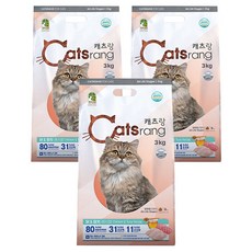 캐츠랑 전연령 고양이 건식사료, 닭+참치, 3kg, 3개
