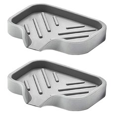 Musigine 乾爽矽膠瀝水肥皂盒, 2個, 灰色