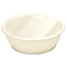 inomata 洗衣板+水盆 日本原裝進口 優良樹脂無毒無味安全耐用 洗衣板/水盆一體成型 底部防滑設計, 白色, 1組