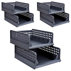 올리빙 국내 제조 크로스 접이식 슬라이딩 리빙박스, 그레이, 6개