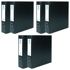 마이다스 D링 합지 바인더 명찰형 3공 A4 7cm, 흑색, 6개