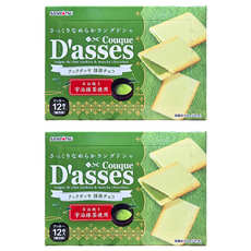 SANRITSU 三立製菓 D'asses 抹茶風味薄燒餅, 宇治抹茶使用, 12枚入, 78g, 2盒