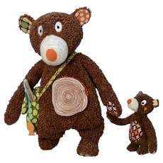 EBULOBO 伍德爸爸和小熊寶寶 故事可自由發揮 多處可發出聲聲響 柔軟舒適材質, 棕色熊, 1組