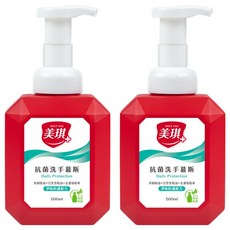 美琪抗菌洗手慕斯 淨味防護，添加橘油＋薄荷精油，500ml, 2瓶