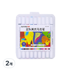 東亞PMS 雙頭簽字筆 麥克筆 18色, 混合色, 2個