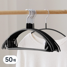 Nature Living 防滑塗層頂部和底部針織衣架, 黑色, 50個