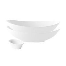 Prelude 新骨瓷餐具3件組, 1套, 寬口碗 2個 + 深醬料碗 1個, 白色