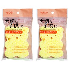 waido 和愛堂 寶寶可愛動物造型木漿海棉小熊 9.5 x 8.8 x 2cm, 小熊, 2個