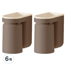 Homevanesse 現代風免打孔浴室多用途牙膏漱口杯牙刷架, 棕色, 6個