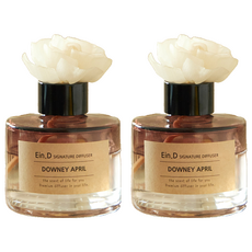 Ein.D 經典車用&室內用大容量擴香瓶 + 花朵擴香棒組合, 四月清新, 110ml, 2套