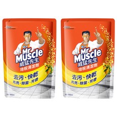 威猛先生地板清潔劑補充包 去汙快乾光亮除菌芳香 清新檸檬, 1.8L, 2包