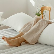 그래이불 국내 제조 순수 퓨어워싱 코튼 바디필로우 베이직 솜포함, 화이트