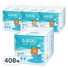 SUPER DADDY Real Soft黏貼型尿布, 大號 (L), 408張