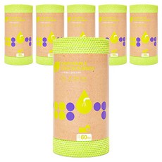 EZn이지엔 엠보싱 일회용 수세미, 라임, 60개입, 6개