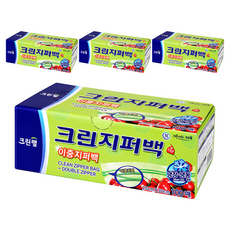 크린랩 크린 이중지퍼백, 대(L), 100개입, 4개