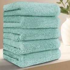 Terrique 優質飯店毛巾 200g 40支精梳棉, 5個, 薄荷綠