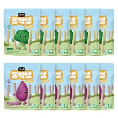 Anela 長條米餅棒 花椰菜口味 6包+紫薯口味 6包組, 360g, 1組