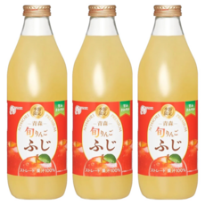Sunpack 日本青森旬富士蘋果汁 100%蘋果原汁 無添加 健康美味, 1L, 3瓶