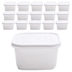 DailyPick 方形蔬果瀝水保鮮盒組 白色, 保鮮盒 4入, 4組