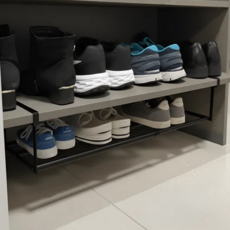 Younco 可調節長度鞋櫃整理架 鞋架, 1個, 黑色