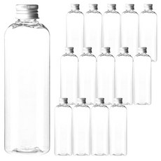 Glassdomae AT500 透明28 飲料容器 鋁製銀蓋, 500ml, 15個