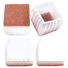 AXIS 艾克思 桌椅防刮毛氈底TPE腳套 Set 4 加厚方形豎紋, 4 x 4cm, 1組