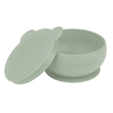 MiNiKOiOi 防滑矽膠吸盤碗 300ml, 1個, 抹茶綠