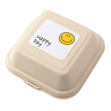 紙漿方形包裝盒 20入+微笑方形貼紙 40入, 深漿