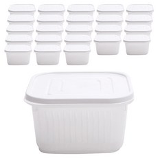 DailyPick 方形蔬果瀝水保鮮盒組 白色, 保鮮盒 4入, 6組