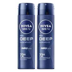 NIVEA 妮維雅 男士止汗爽身噴霧 深極炭系列 清新魅力, 150ml, 2瓶