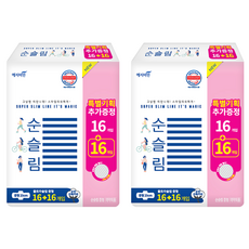 예지미인 순슬림 생리대 날개형, 중형, 32개입, 2개