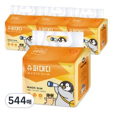 SUPER DADDY Mr.Peng魔法纖薄黏貼型尿布 男女通用, 大號 (L), 544張