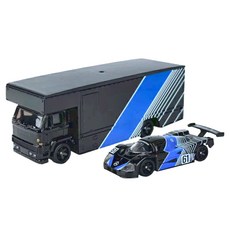 Hot Wheels 風火輪 PREMIUM 新運輸車組 #67 SAUBER MERCEDES C9 & FLEET FLYER 玩具車, 黑色 + 藍色, 1組
