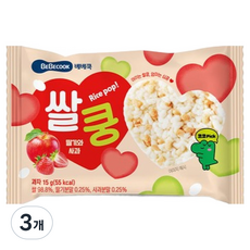베베쿡 쌀쿵, 혼합맛(딸기/사과), 15g, 3개