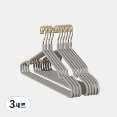 머니풀 컬러풀 논슬립 옷걸이 10p + 연결후크 6p 세트, 글로시 그레이(옷걸이), 3세트