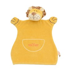 miYim 有機棉手偶安撫巾 里歐獅子 短毛不致敏 彌月禮物推薦 伴讀道具 實用幼兒教具 寶寶抓握搓揉 安全感加倍, 1個