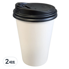 Draw Life 無印刷紙杯 390ml*50入+PS蓋 黑色 50入組, 2組