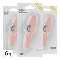 꼬까 파스텔 양면테이프 6mm x 5m, 핑크, 6개