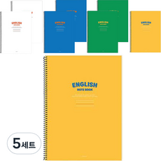 핑크풋 1500 비비드 영어노트 4종 x 2p 세트, WHITE + GREEN + BLUE + YELLOW, 5세트